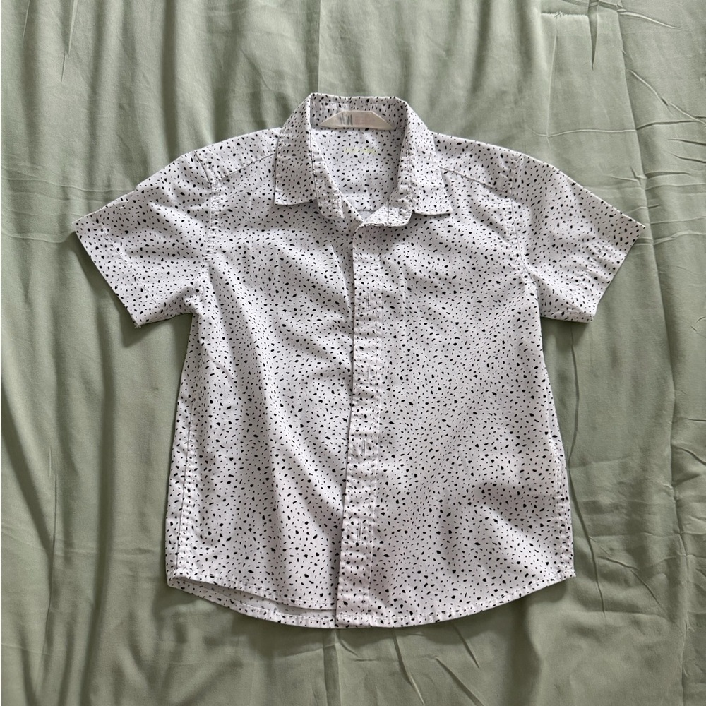 H&M Kids White Shirt with Black Speckles 3-4Y